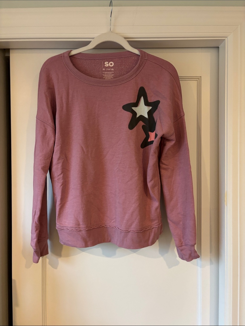 SO Dusty Rose Star Sweatshirt